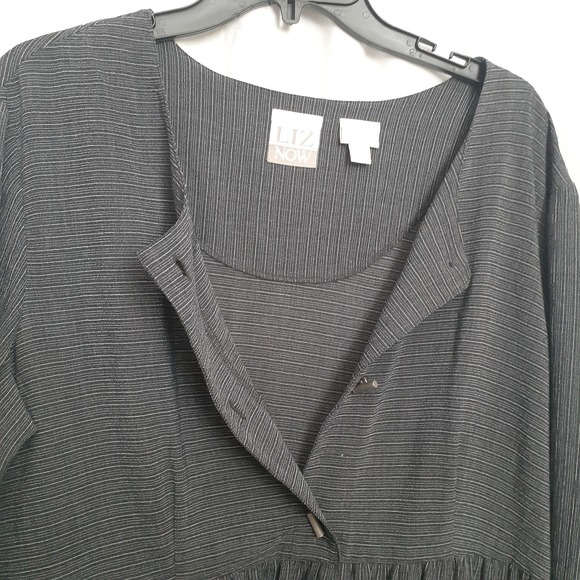 Liz Claiborne LIZ NOW Long Sleeve Gray Long Dress Women's Size 16 - Picture 12 of 13